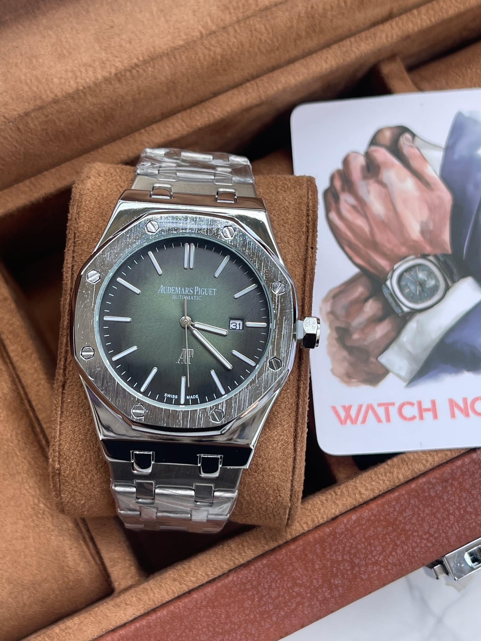 ap-silver-chain-olive-dial-aa