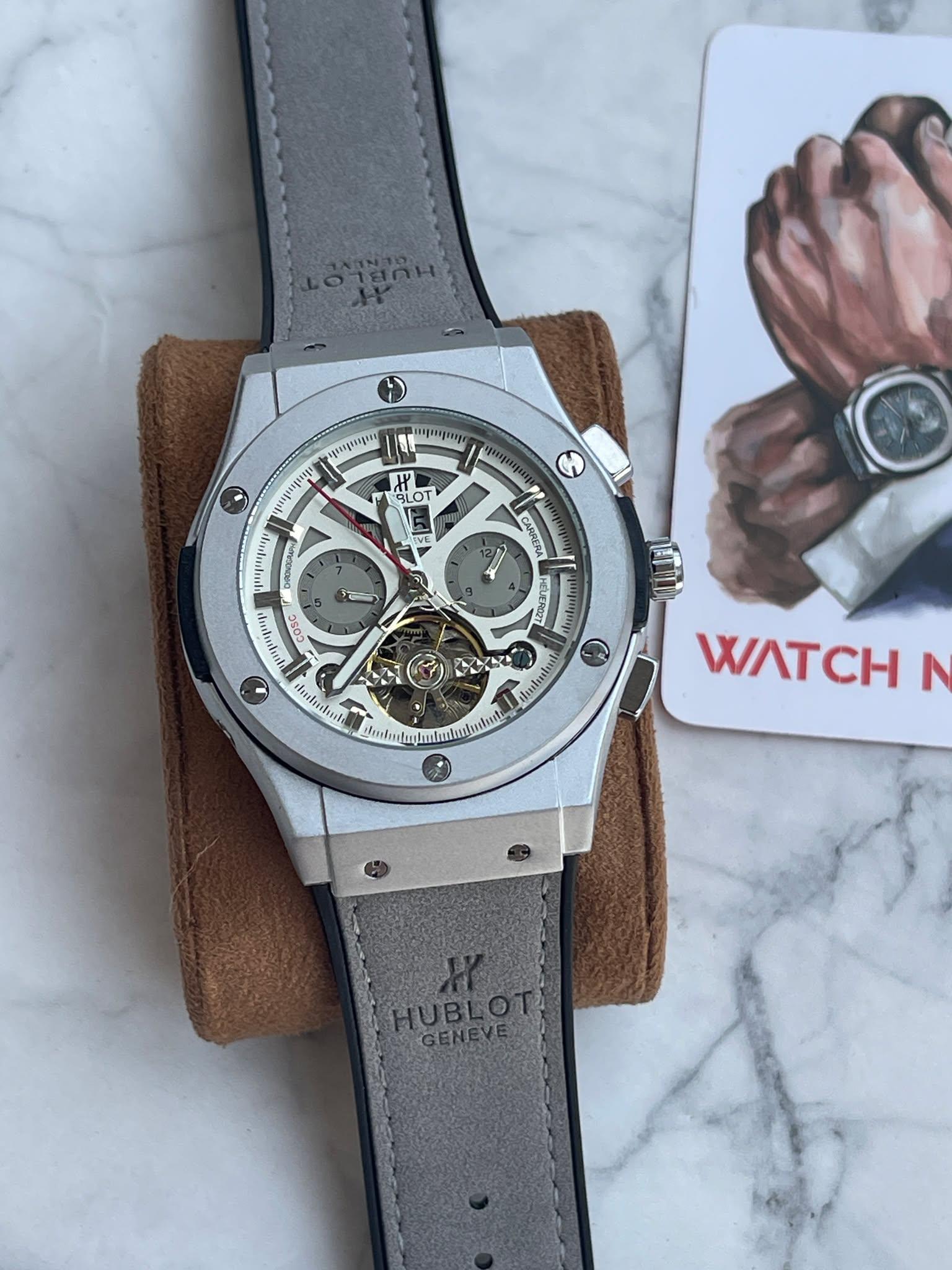 hublot-auto-calender-grey-belt-silver-body